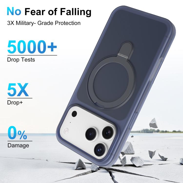 For iPhone 16 Pro Ice Cream Skin Feel Magnetic Pivot Holder Phone Case