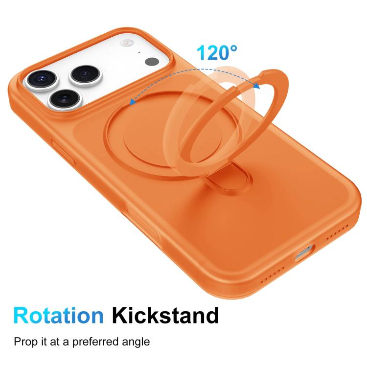 For iPhone 16 Ice Cream Skin Feel Magnetic Pivot Holder Phone Case