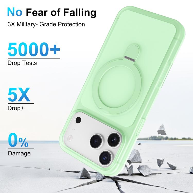 For iPhone 16 Ice Cream Skin Feel Magnetic Pivot Holder Phone Case