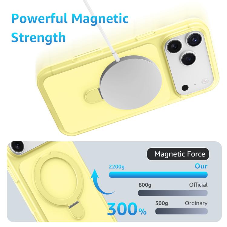 For iPhone 16 Ice Cream Skin Feel Magnetic Pivot Holder Phone Case