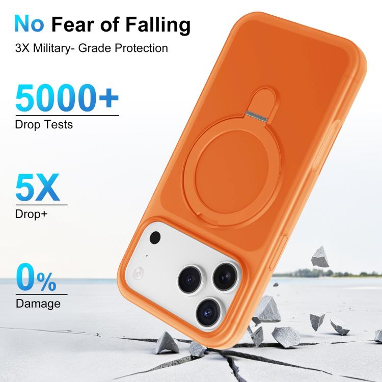 For iPhone 15 Pro Max Ice Cream Skin Feel Magnetic Pivot Holder Phone Case