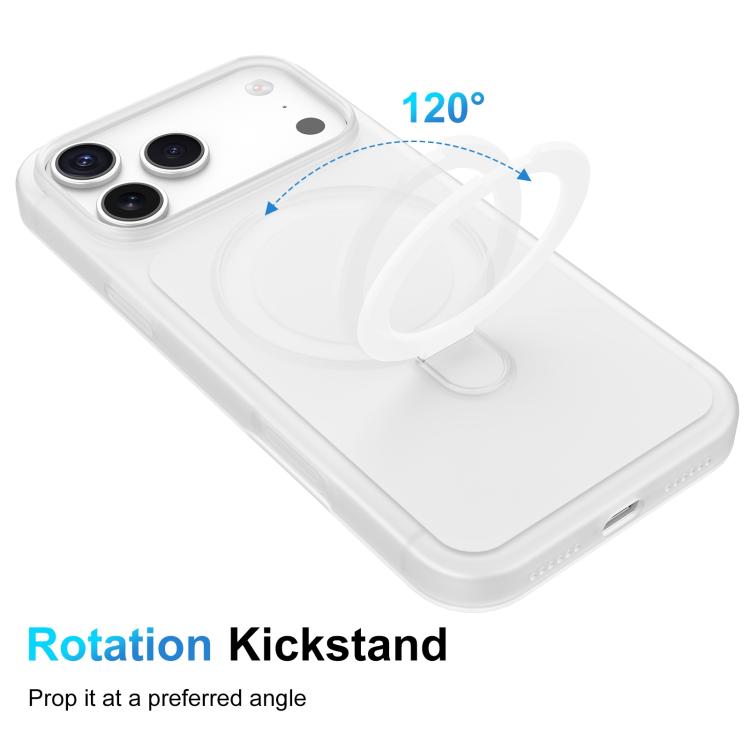 For iPhone 15 Pro Max Ice Cream Skin Feel Magnetic Pivot Holder Phone Case