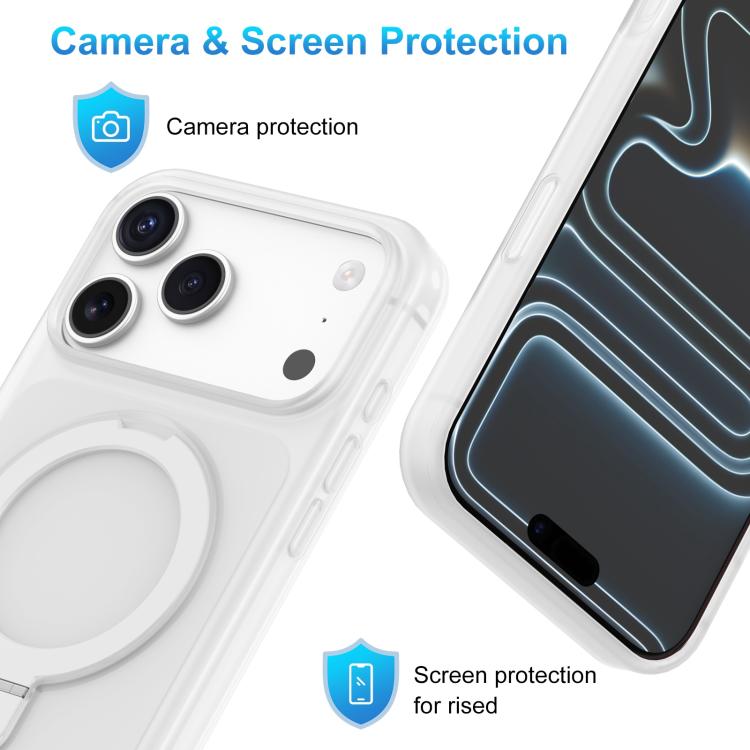For iPhone 15 Pro Max Ice Cream Skin Feel Magnetic Pivot Holder Phone Case