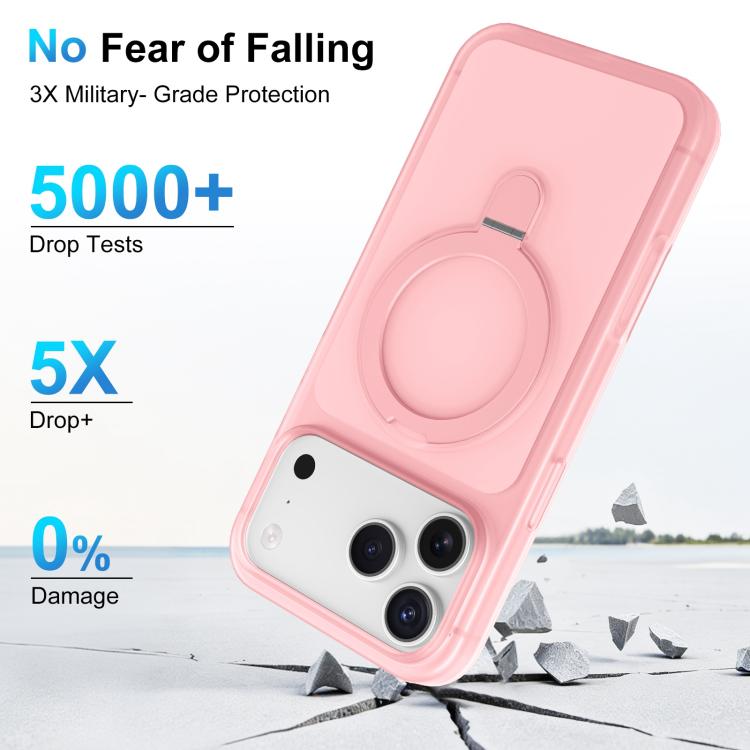 For iPhone 15 Pro Max Ice Cream Skin Feel Magnetic Pivot Holder Phone Case