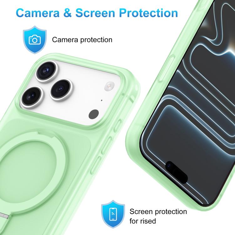 For iPhone 15 Pro Max Ice Cream Skin Feel Magnetic Pivot Holder Phone Case