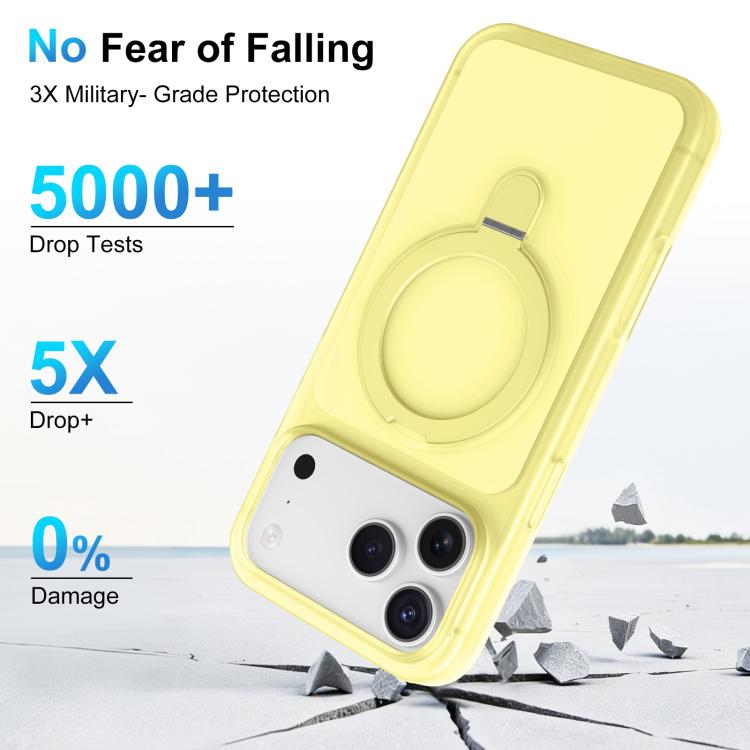 For iPhone 15 Pro Max Ice Cream Skin Feel Magnetic Pivot Holder Phone Case