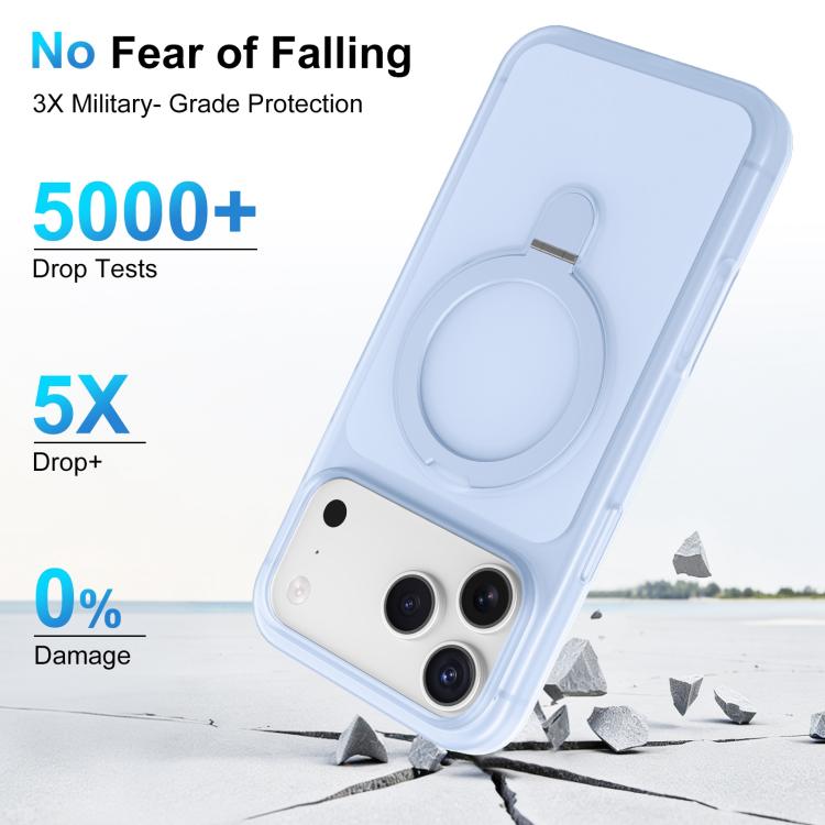 For iPhone 15 Pro Max Ice Cream Skin Feel Magnetic Pivot Holder Phone Case