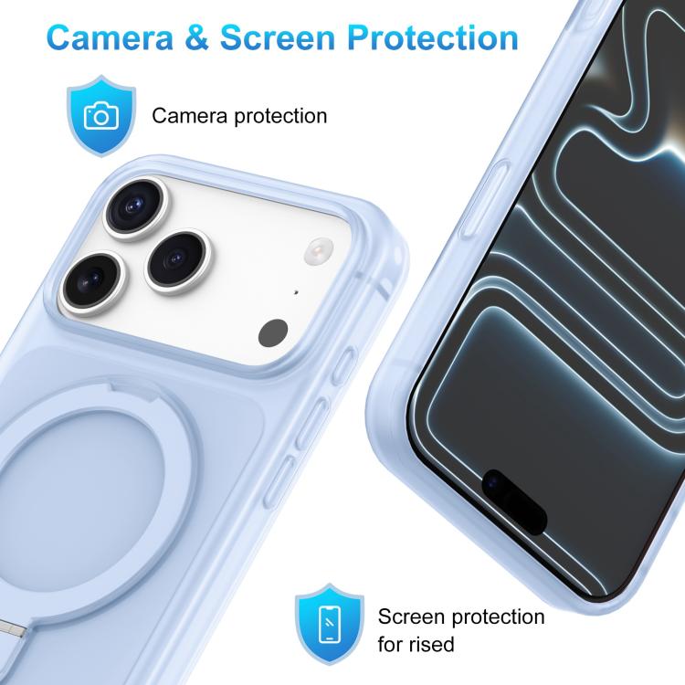 For iPhone 15 Pro Max Ice Cream Skin Feel Magnetic Pivot Holder Phone Case