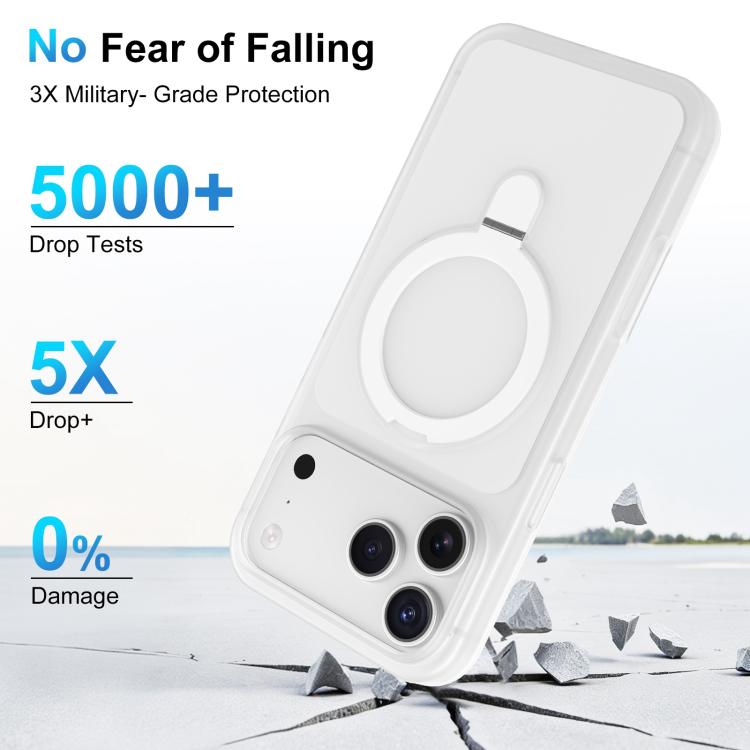 For iPhone 15 Pro Ice Cream Skin Feel Magnetic Pivot Holder Phone Case