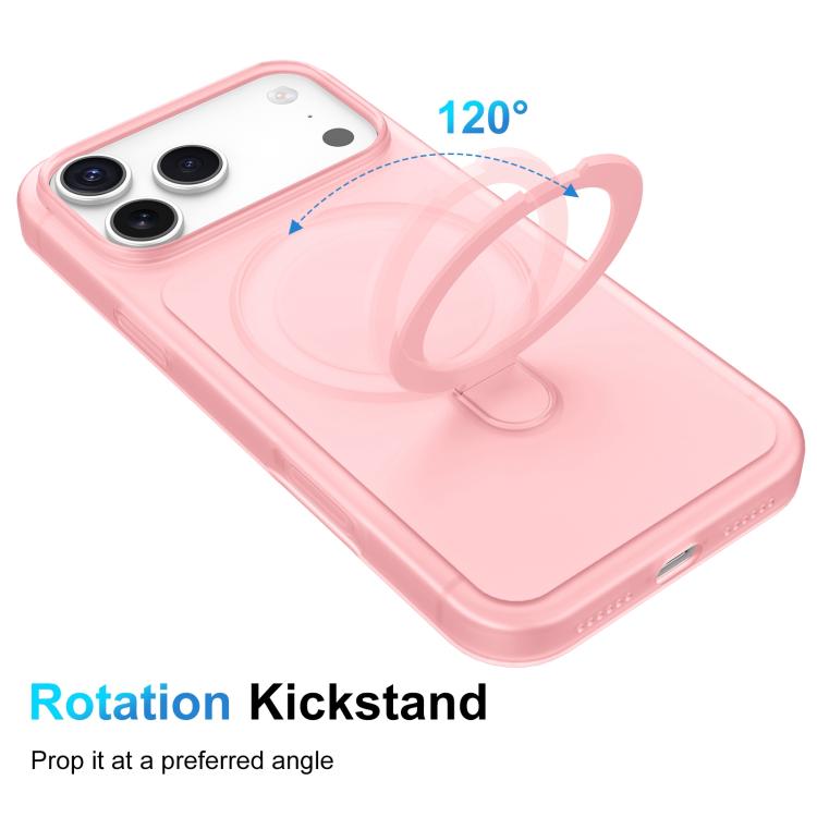 For iPhone 15 Ice Cream Skin Feel Magnetic Pivot Holder Phone Case