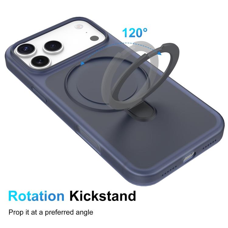 For iPhone 15 Ice Cream Skin Feel Magnetic Pivot Holder Phone Case