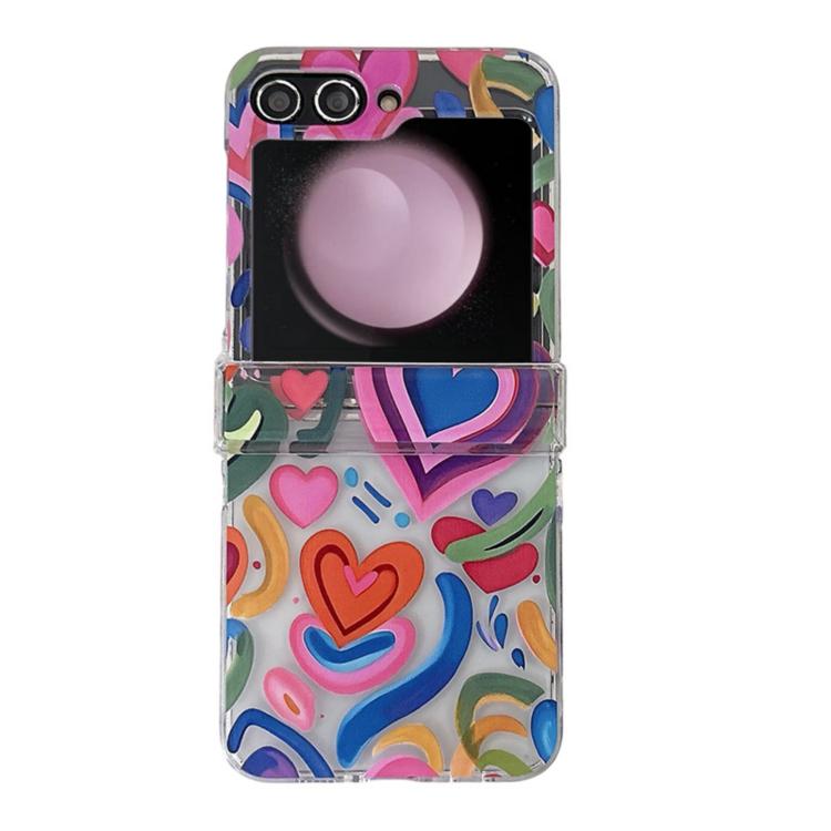 For Samsung Galaxy Z Flip6/5 Rainbow Heartbeat Pattern Phone Case