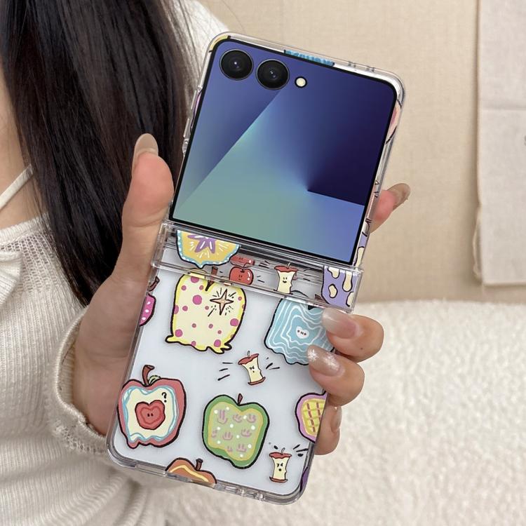 For Samsung Galaxy Z Flip7 5G Painted Apple Pattern Shockproof Phone Case