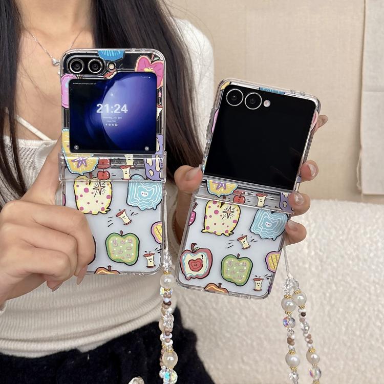 For Samsung Galaxy Z Flip7 5G Painted Apple Pattern Shockproof Phone Case