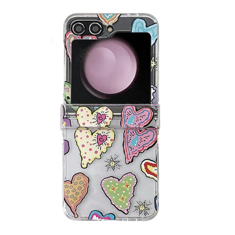 For Samsung Galaxy Z Flip6/5 Painting Heartbeat Pattern Shockproof Phone Case