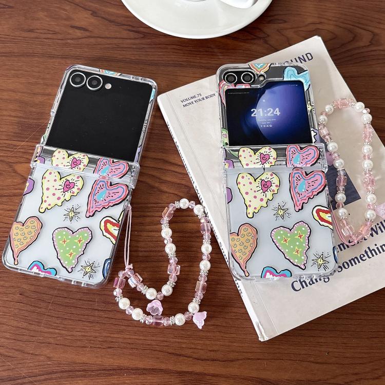 For Samsung Galaxy Z Flip7 5G Painting Heartbeat Pattern Shockproof Phone Case
