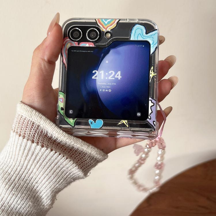For Samsung Galaxy Z Flip6/5 Painting Heartbeat Pattern Shockproof Phone Case