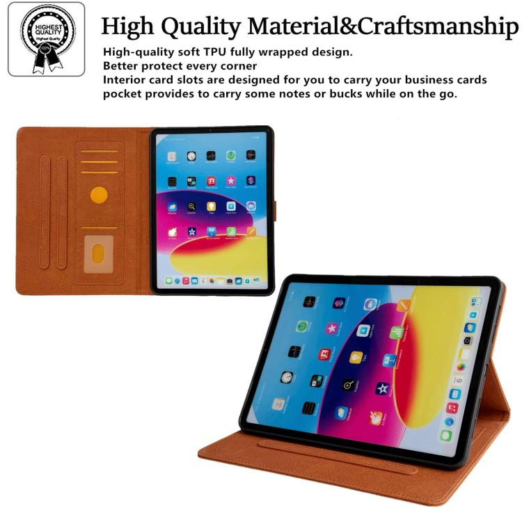 For iPad Pro 13 2025 / 2024 Magpie Embossed Vegan Leather Smart Tablet Case