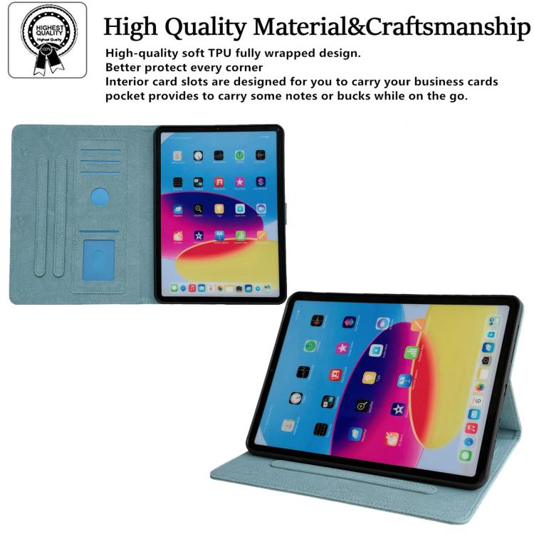 For iPad Pro 11 2025 / 2024 Magpie Embossed Vegan Leather Smart Tablet Case