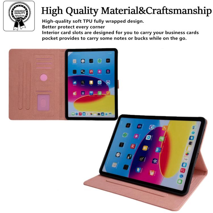 For iPad 2025 / 2022 Magpie Embossed Vegan Leather Smart Tablet Case