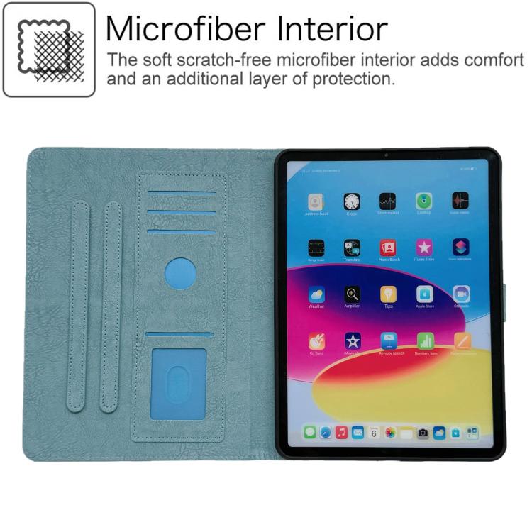 For iPad 10.2 2021 / Air 10.5 Magpie Embossed Vegan Leather Smart Tablet Case