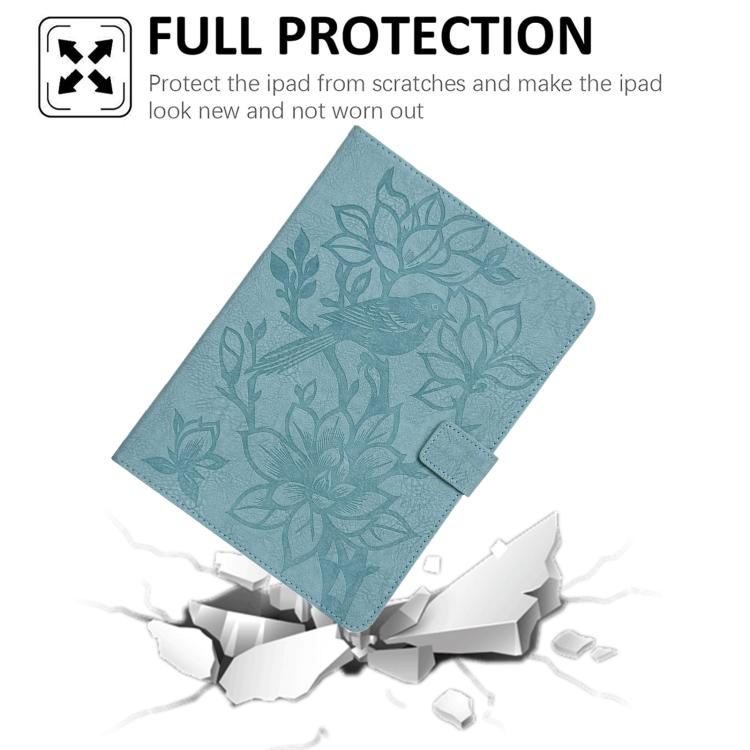 For iPad 10.2 2021 / Air 10.5 Magpie Embossed Vegan Leather Smart Tablet Case