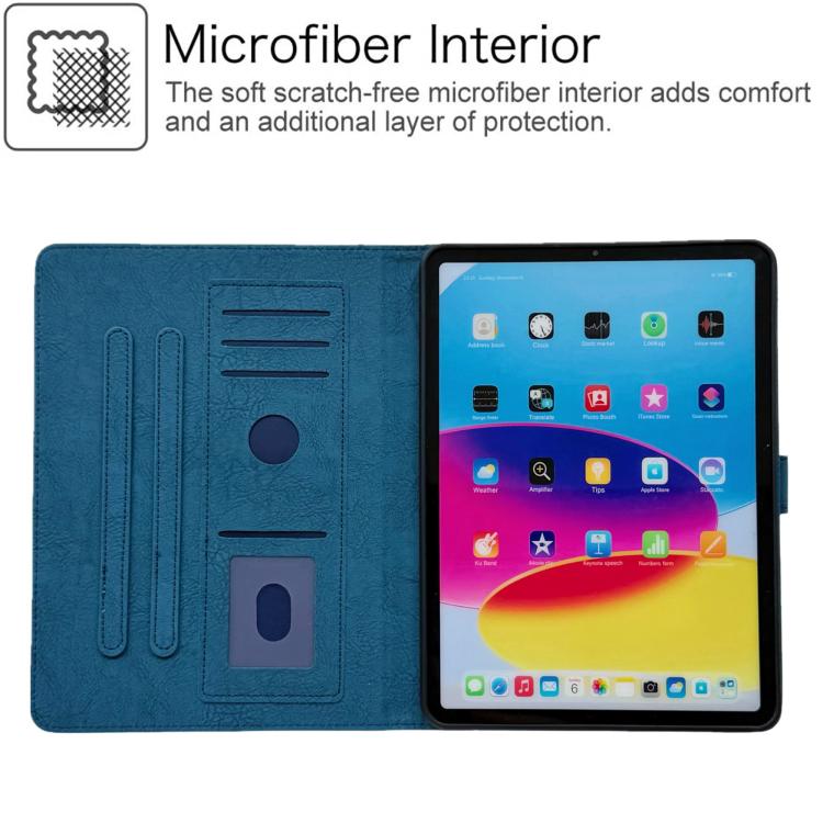 For iPad 10.2 2021 / Air 10.5 Magpie Embossed Vegan Leather Smart Tablet Case