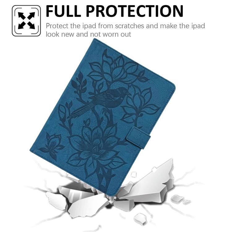 For iPad 10.2 2021 / Air 10.5 Magpie Embossed Vegan Leather Smart Tablet Case