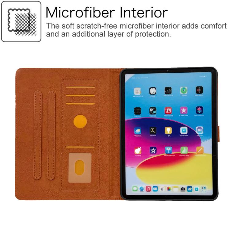 For iPad 10.2 2021 / Air 10.5 Magpie Embossed Vegan Leather Smart Tablet Case