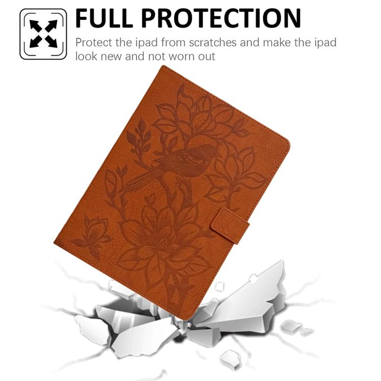 For iPad 10.2 2021 / Air 10.5 Magpie Embossed Vegan Leather Smart Tablet Case