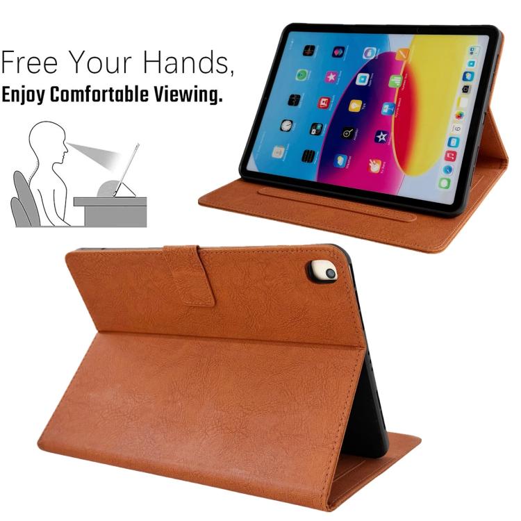 For iPad 10.2 2021 / Air 10.5 Magpie Embossed Vegan Leather Smart Tablet Case