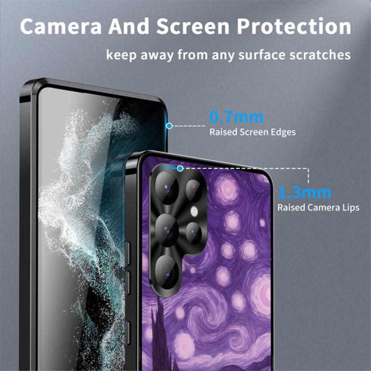 For Samsung Galaxy S25 Ultra 5G Metal Frame UA Color Printed Magnetic Shockproof Phone Case