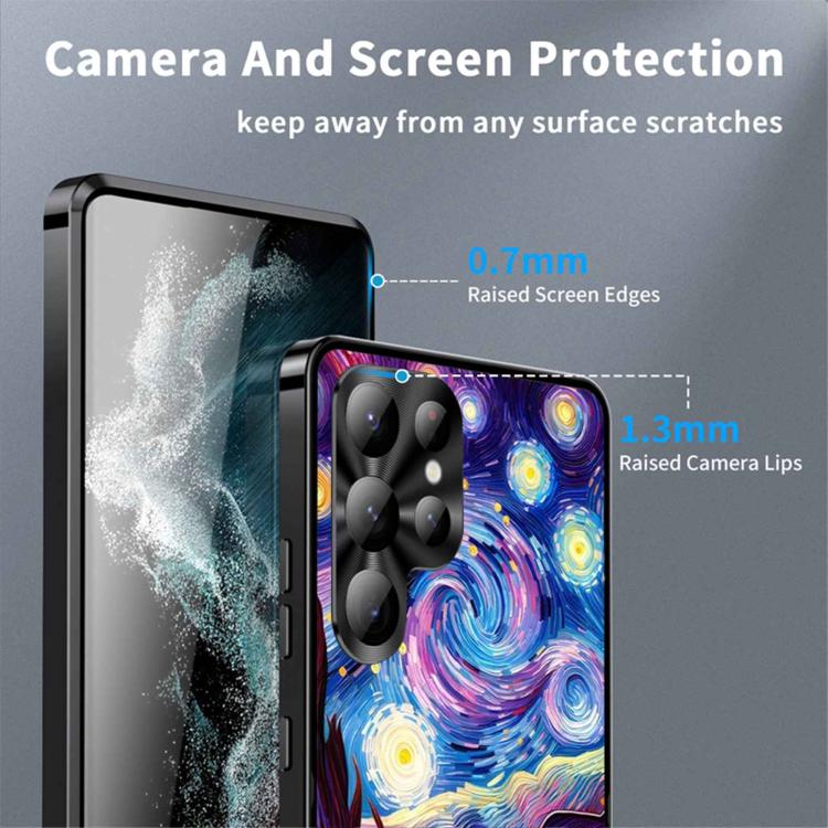 For Samsung Galaxy S25 Ultra 5G Metal Frame UA Color Printed Magnetic Shockproof Phone Case