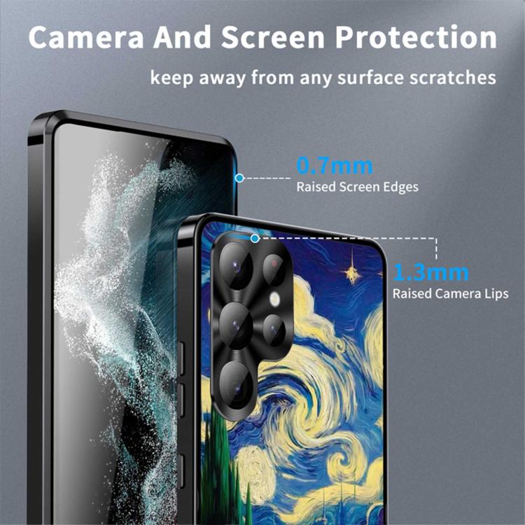 For Samsung Galaxy S25 Ultra 5G Metal Frame UA Color Printed Magnetic Shockproof Phone Case