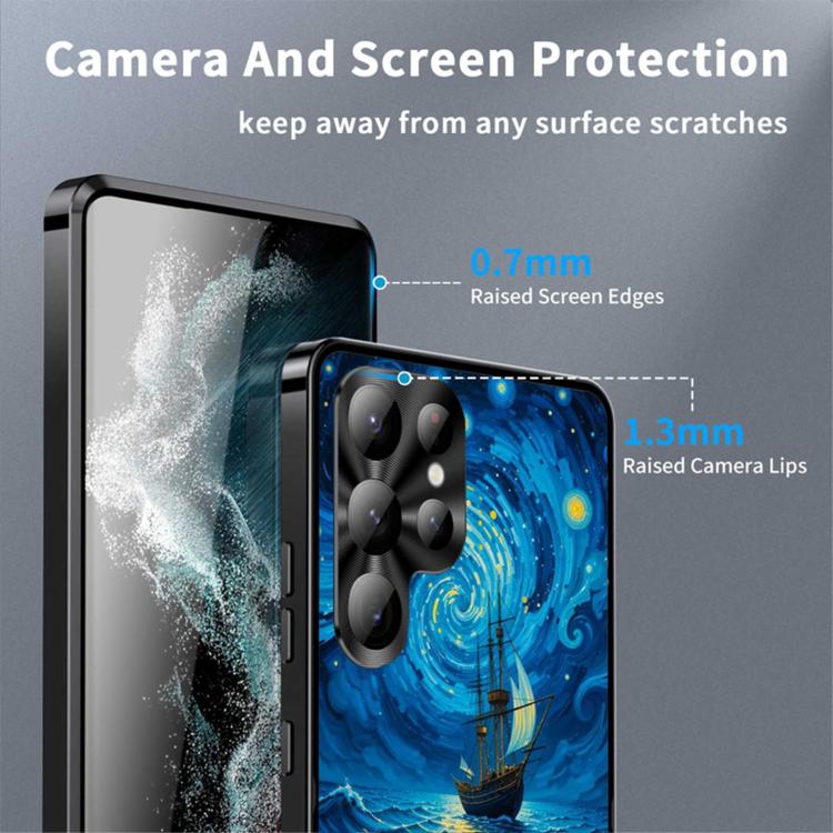 For Samsung Galaxy S24 Ultra 5G Metal Frame UA Color Printed Magnetic Shockproof Phone Case