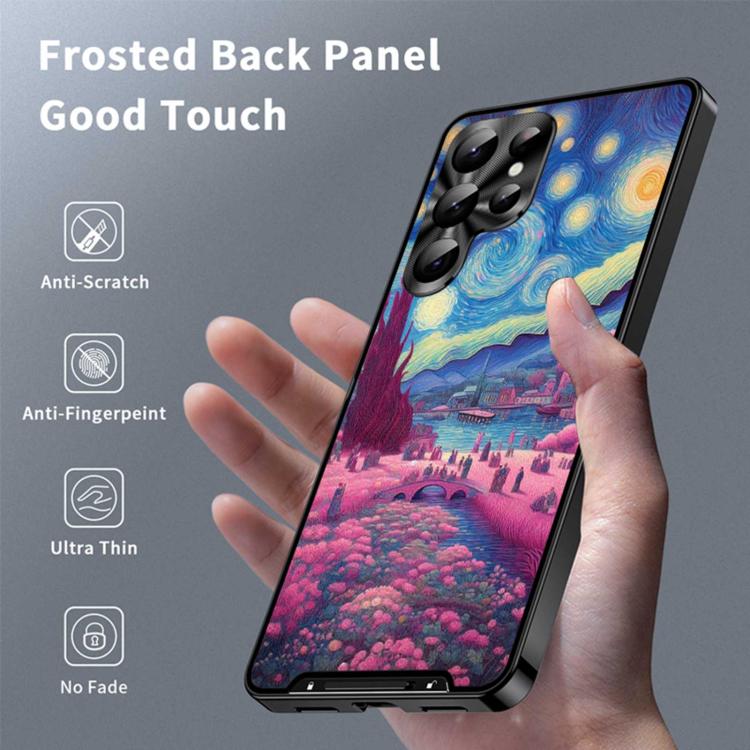 For Samsung Galaxy S23 Ultra 5G Metal Frame UA Color Printed Magnetic Shockproof Phone Case