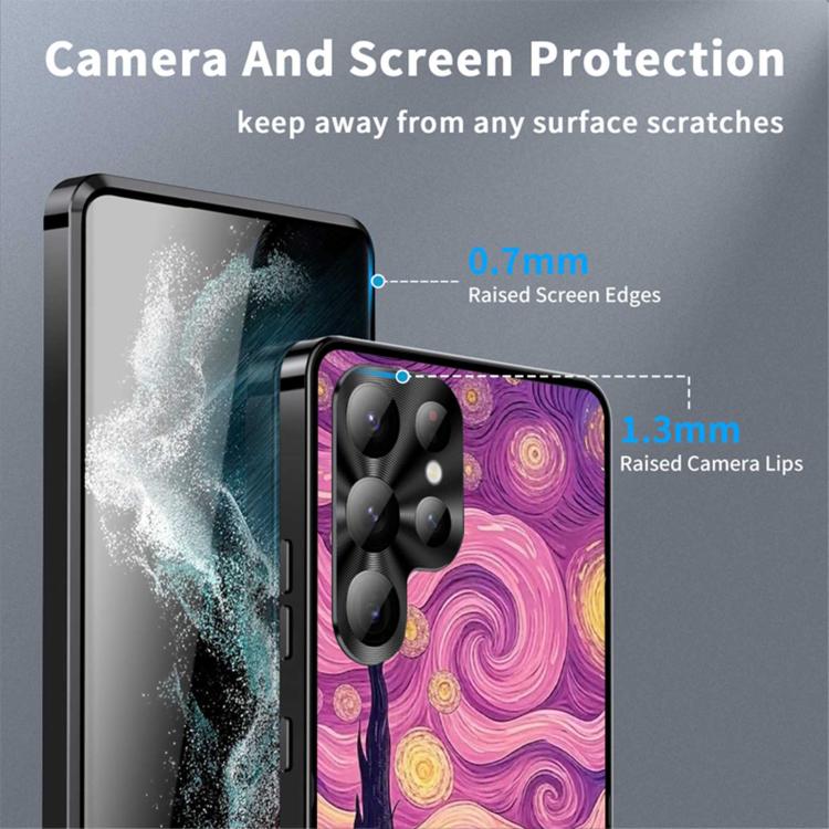 For Samsung Galaxy S23 Ultra 5G Metal Frame UA Color Printed Magnetic Shockproof Phone Case