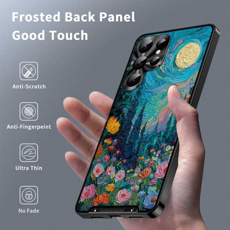 For Samsung Galaxy S23 Ultra 5G Metal Frame UA Color Printed Magnetic Shockproof Phone Case