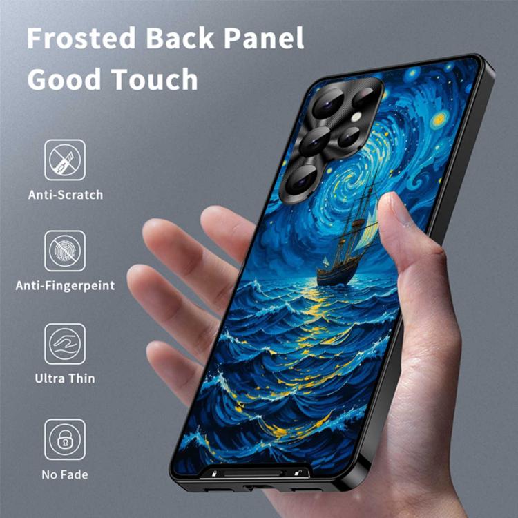 For Samsung Galaxy S23 Ultra 5G Metal Frame UA Color Printed Magnetic Shockproof Phone Case