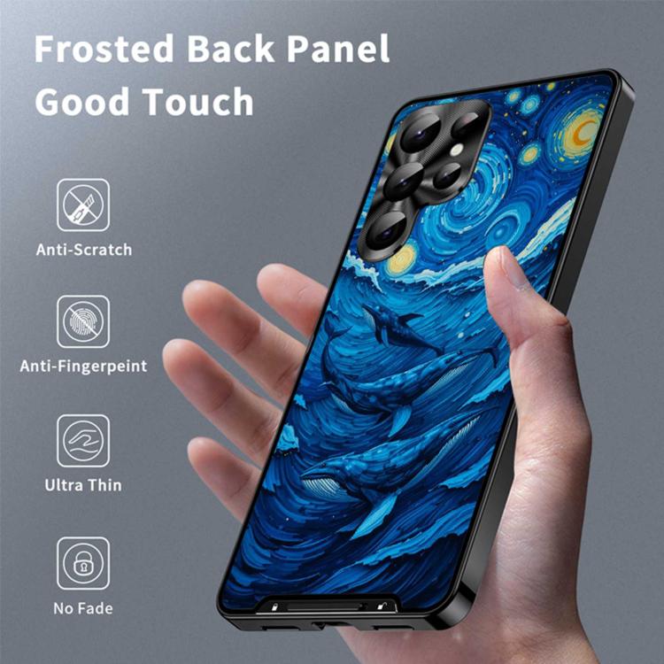 For Samsung Galaxy S23 Ultra 5G Metal Frame UA Color Printed Magnetic Shockproof Phone Case