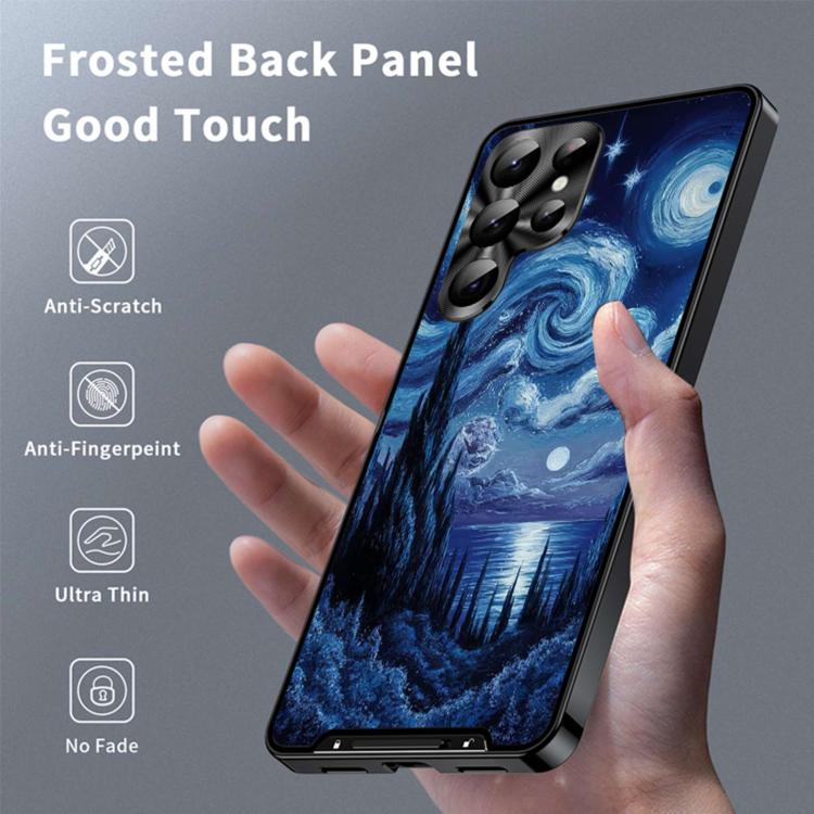 For Samsung Galaxy S22 Ultra 5G Metal Frame UA Color Printed Magnetic Shockproof Phone Case