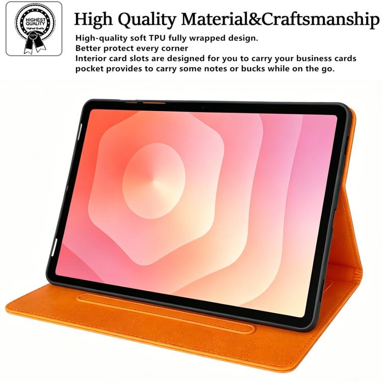For Samsung Galaxy Tab A11+ / A9+ Magpie Embossed Vegan Leather Tablet Case