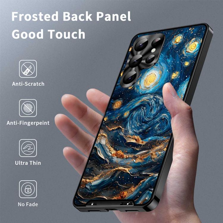 For Samsung Galaxy S23 Ultra 5G Metal Frame UA Color Printed Magnetic Shockproof Phone Case