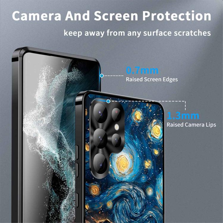 For Samsung Galaxy S23 Ultra 5G Metal Frame UA Color Printed Magnetic Shockproof Phone Case