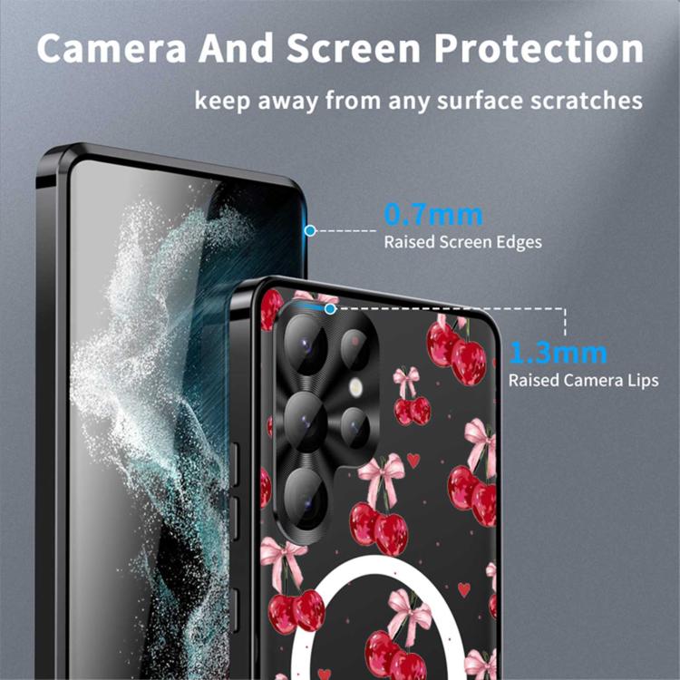 For Samsung Galaxy S23 Ultra 5G Metal Frame UA Color Printed Magnetic Shockproof Phone Case