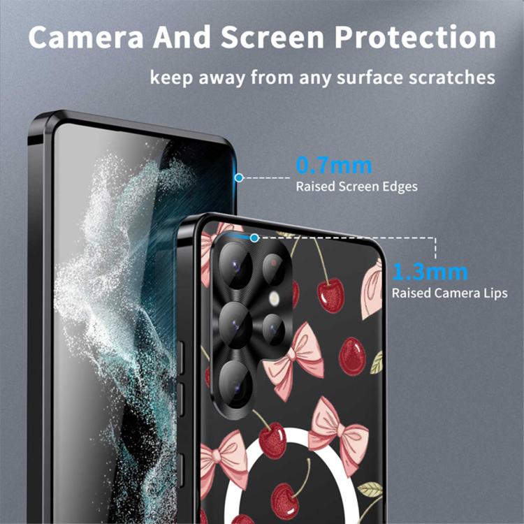 For Samsung Galaxy S23 Ultra 5G Metal Frame UA Color Printed Magnetic Shockproof Phone Case