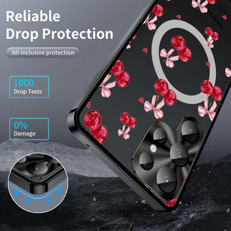 For Samsung Galaxy S23 Ultra 5G Metal Frame UA Color Printed Magnetic Shockproof Phone Case