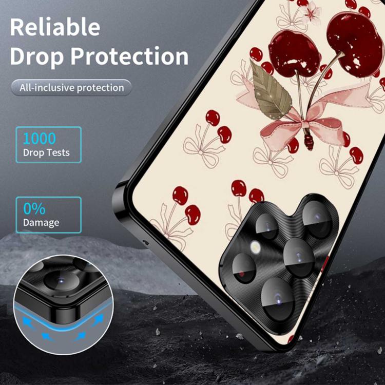 For Samsung Galaxy S23 Ultra 5G Metal Frame UA Color Printed Magnetic Shockproof Phone Case