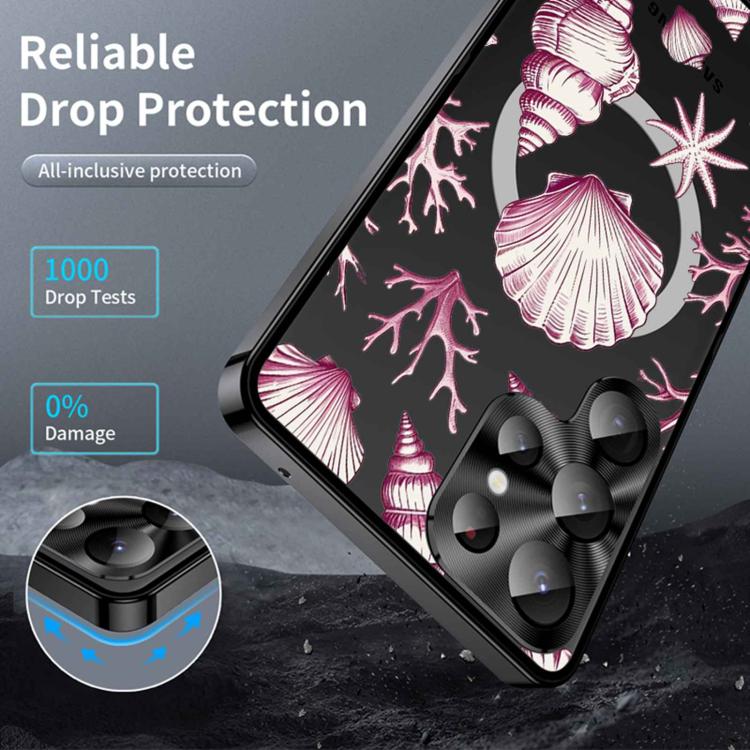 For Samsung Galaxy S23 Ultra 5G Metal Frame UA Color Printed Magnetic Shockproof Phone Case