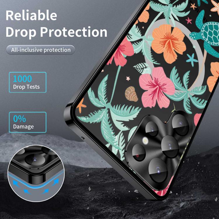 For Samsung Galaxy S23 Ultra 5G Metal Frame UA Color Printed Magnetic Shockproof Phone Case